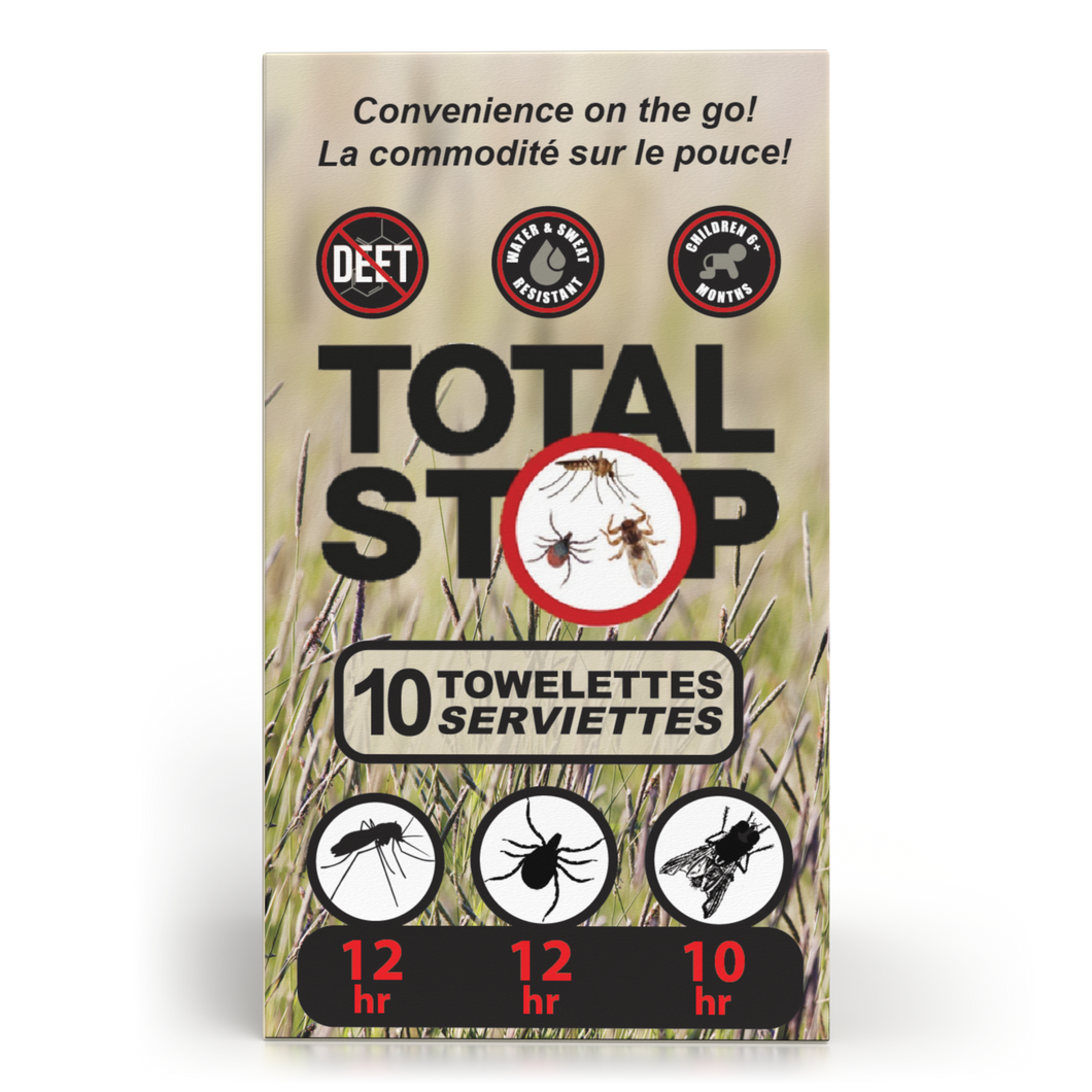 TotalSTOP Deet-Free Insect Repellent Wipes