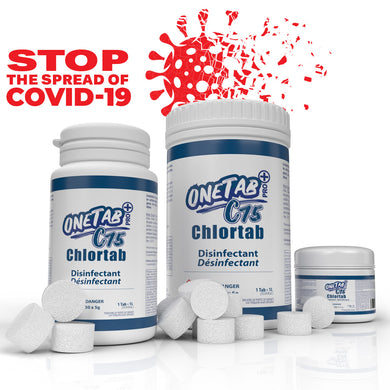 OneTab PRO+ C75 Chlortab Disinfectant 5g | Low-Odour Chlorine | 1L Tab from SurfaceScience