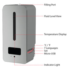 Load image into Gallery viewer, Gardian HS Monitor Sanitizer Dispenser Unit (Stainless steel) from SurfaceScience
